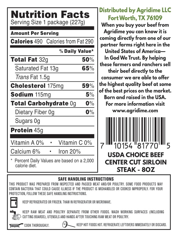 Grain Fed Center Cut Sirloin Steak - Image 5