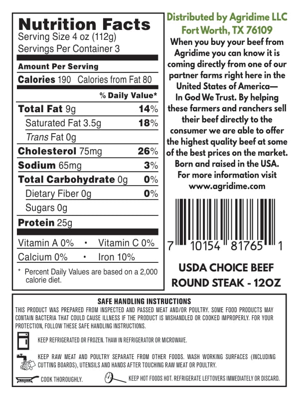 Grain Fed Round Steak - Image 4
