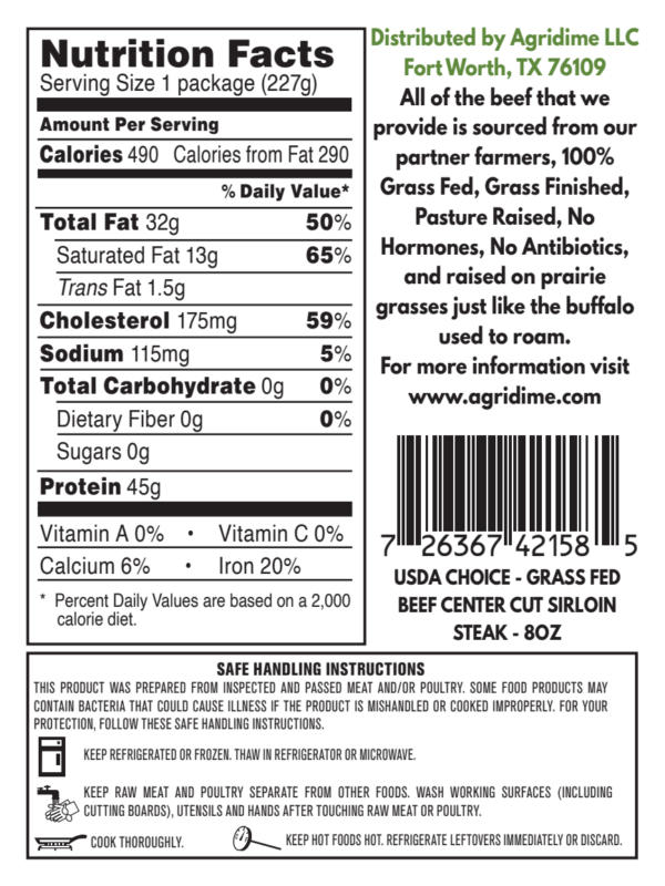 Grass-Fed Center Cut Sirloin Grass-Finished, Pasture Raised, No Hormones, No Antibiotics - Image 6